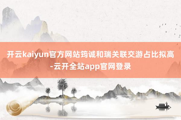 开云kaiyun官方网站筠诚和瑞关联交游占比拟高-云开全站app官网登录