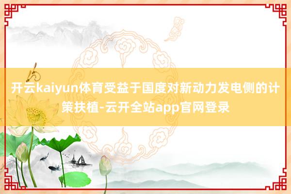 开云kaiyun体育受益于国度对新动力发电侧的计策扶植-云开全站app官网登录