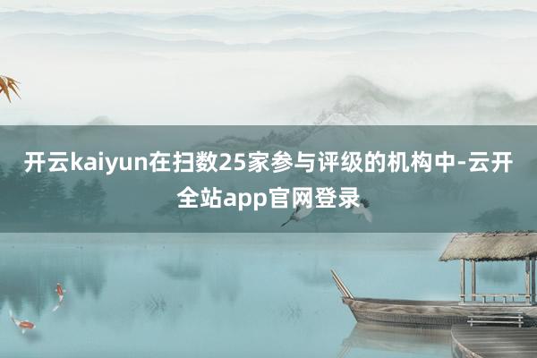 开云kaiyun在扫数25家参与评级的机构中-云开全站app官网登录